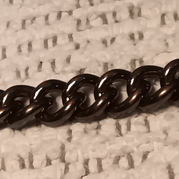 Nine West black faux leather wristlet & chain convertible straps handbag purse - Picture 13 of 15